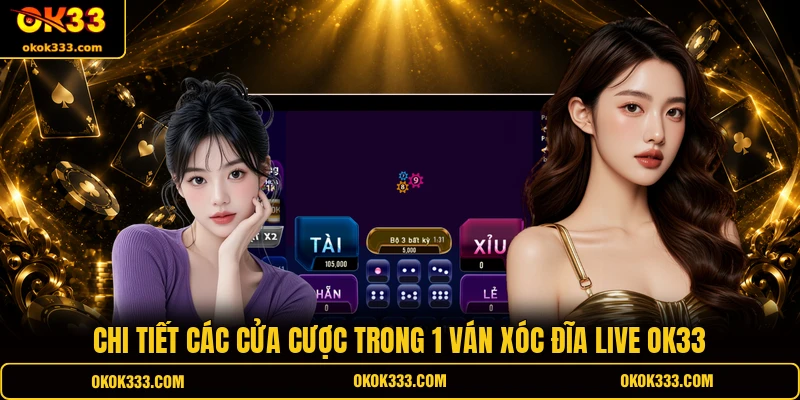 Chi tiết các cửa cược trong 1 ván Xóc Đĩa Live OK33