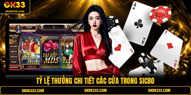 Tỷ lệ thưởng chi tiết các cửa trong Sicbo